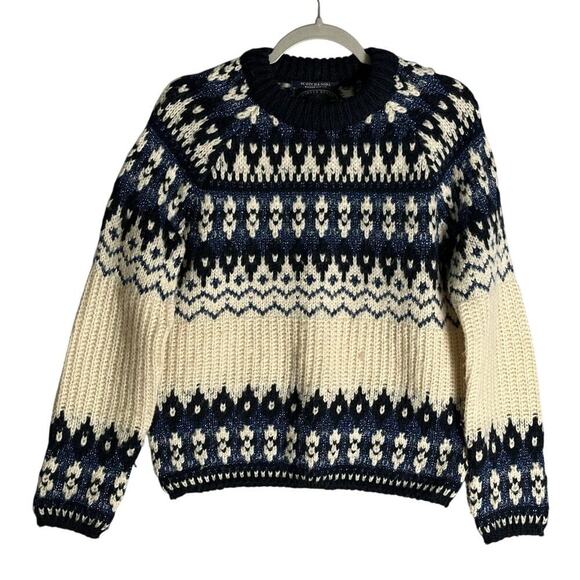 Scotch & Soda Sweaters - Scotch & Soda Sz S Chunky Knit Wool Fair Isle Sweater Jumper Crewneck Metallic